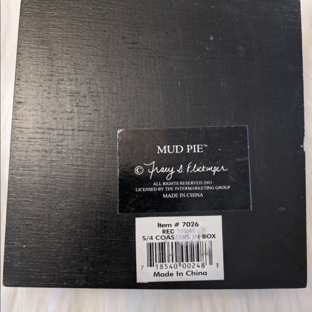 MUD PIE TRACY FLICKING W/BOX 4 COASTERS - Picture 4 of 4